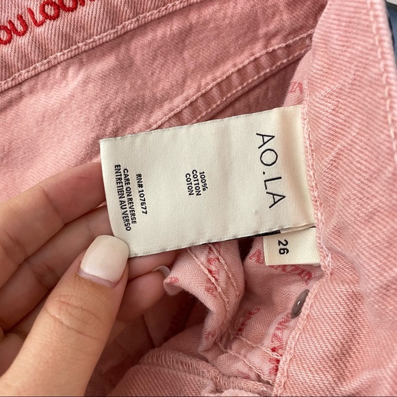 Alice & Olivia Pink High Rise Girlfriend Jeans - Picture 6 of 11